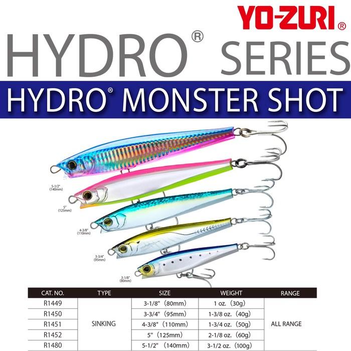 YO-ZURI Hydro Monster Shot Sinking Lure 95mm, Green Mackerel