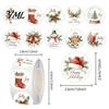 Winter Holiday Present Decorations Christmas Round Stickers, Nordic Style Watercolor Decorative Labels, Sealing Stickers Envelope Decals for