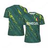 Magliette da Calcio alla Moda con Grafica della Bandiera del Senegal per Uomo Tendenze 3D Stampa Emblema Nazionale Magliette Sportive Ampie Traspiranti