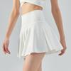 Cross-border Solid Color Fake Two-piece Yoga Skirt Women's High Waist Belly Anti-light Wave Tennis Skirt Fitness Shorts