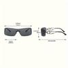 One-Piece Rimless  Wrap Around Fashion Sunglasses For Women Men With Hollow Temple Hip Hop Outdoor Eyewear