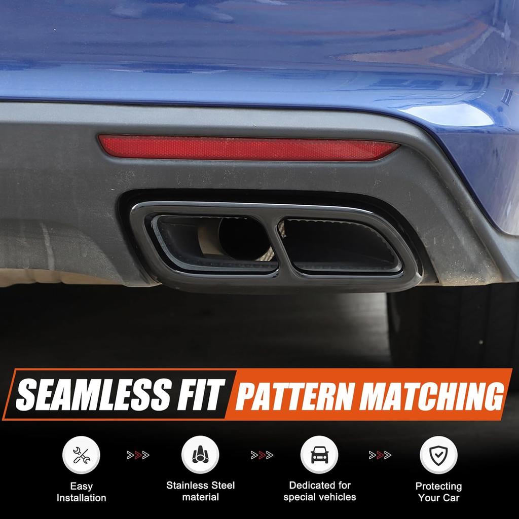 Car Exterior Exhaust Pipe Mufflers Cover Compatible with 2020-2023 Cadillac CT4/CT5, 2023-2024 Cadillac CT6,Stainless Steel Exhaust Pipe Decorate
