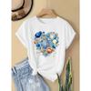 European Sizes Women'S Casual Short Sleeve T-Shirt with Vibrant Ocean Shell Print - Soft, Round Neck, Lightweight & Breathable for Spring/Summer