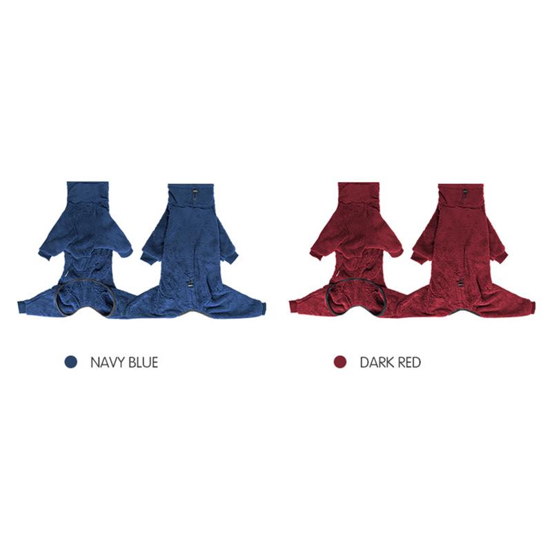 Thickened Double-sided Fleece Dogs Clothes High Collar Soft Warm Winter Dog Coats 4-Legs Pajamas Pet Clothing for Large Dog