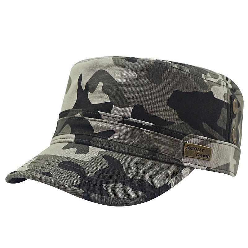 Flat top hat men's spring and autumn large men's hat canvas fashion autumn and winter duck tongue baseball cap