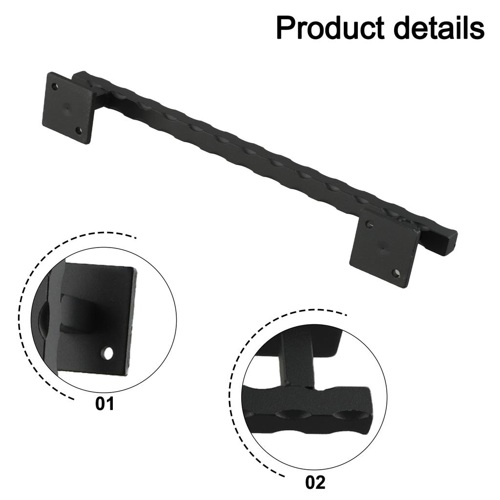 12 Inch Heavy Duty Barn Door Handle Unique Matte Black Rustic Design for Indoor and Outdoor Use Includes Installation Screws