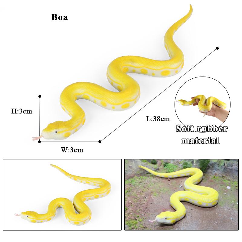 Oenux Forest Savage Snakes Animals TPR Rattlesnake Python Cobra Action Figures Lifelike Model Education Kids Toy Gift Prank toy