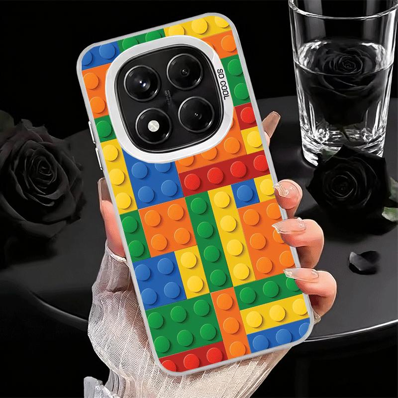 Fashion Building Blocks Pattern Soft Phone Case for Xiaomi Redmi Note 13 14 15 Pro Plus 12S 12 11S 11 11T 10S 10 Shockproof Cove