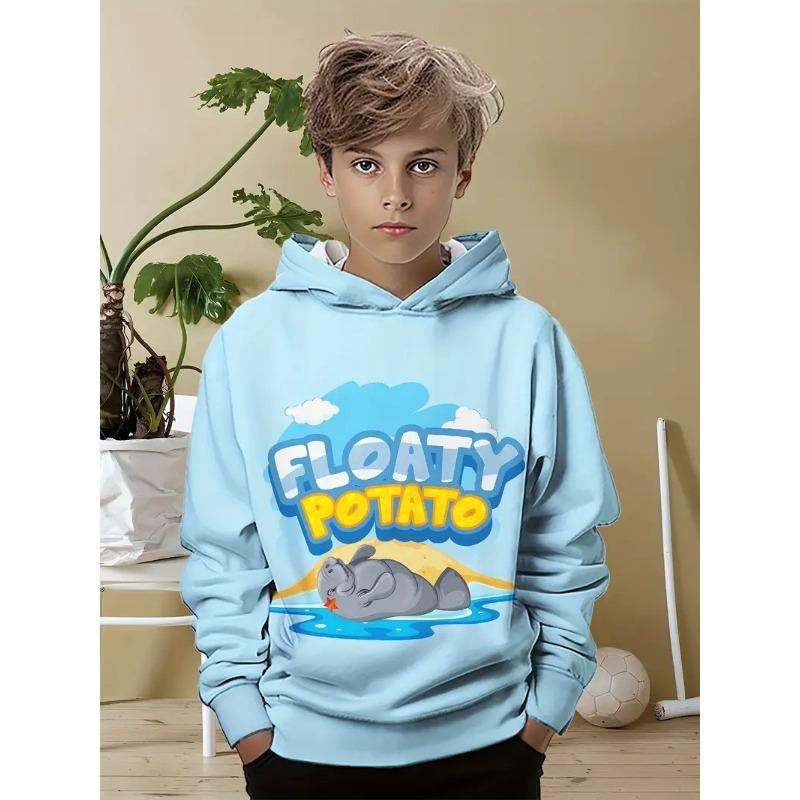 Autumn 3D Cute Animal Pattern Printed Hoodies Fashionable Casual Sports Long Sleeved Children's Boy Hooded Sweatshirts