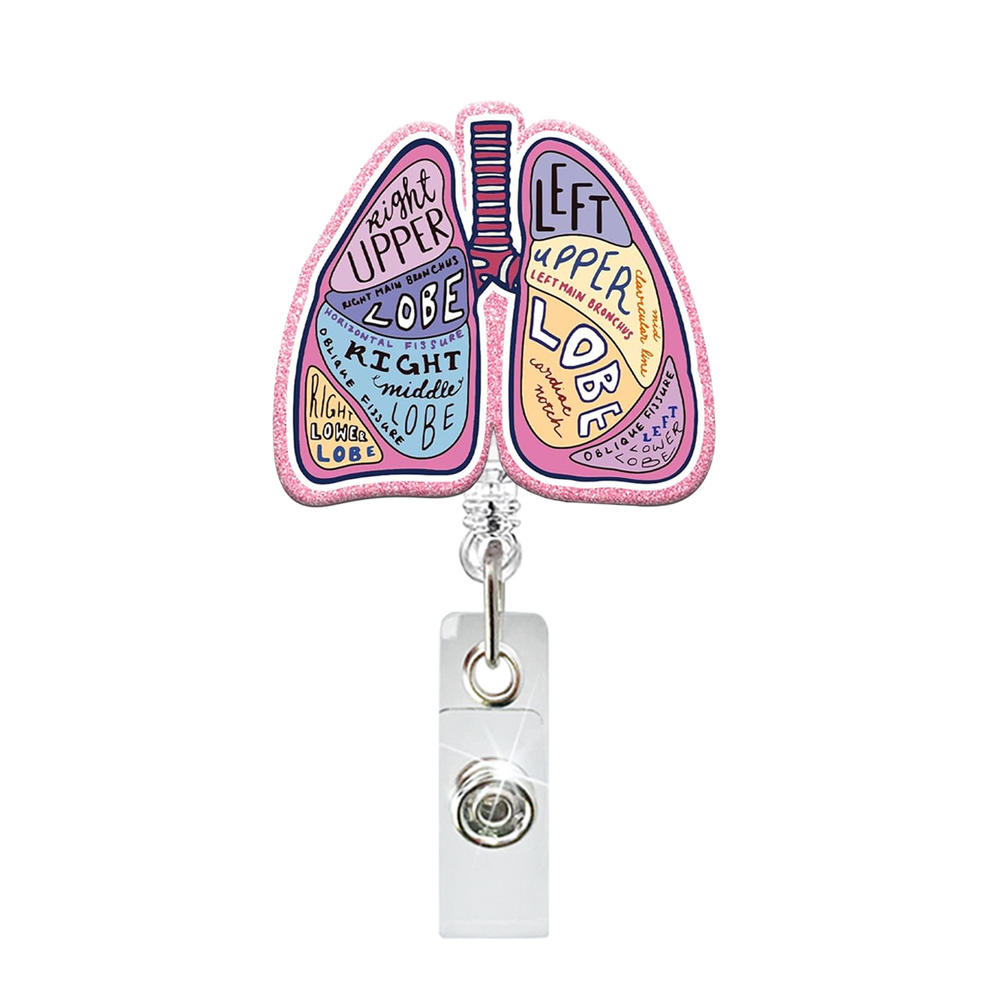 Acrylic Heart Lung Brain Kidney Retractable Pull Badge Reel For Nurse Doctor Id Lanyard Name Tag Key Ring Chain Clips Hospital