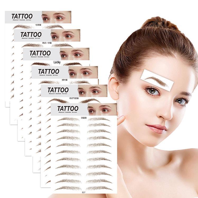 3D Semi-Permanent Waterproof Eyebrow Tattoo Stickers for Men and Women – Easy-to-Apply, Realistic, Long-Lasting