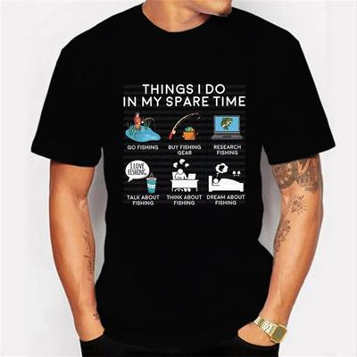 Camiseta Cosas de Pesca Que Hago en Mi Tiempo Libre Ropa con Gráfico de Pez Camisetas para Hombre Mujer Camisetas Clásicas Camiseta Camisetas Homme Ropa