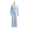 Airy Knit Set: Hooded Zip-Up Sweatshirt & Casual Low-Waist Wide-Leg Pants