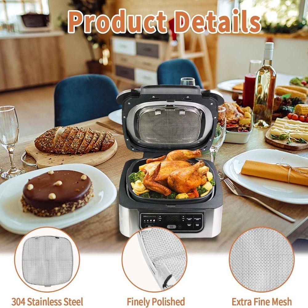5-in-1 Splatter Shield Reusable Grill Fine Mesh Splatter Screen For Ninja Foodi AG301