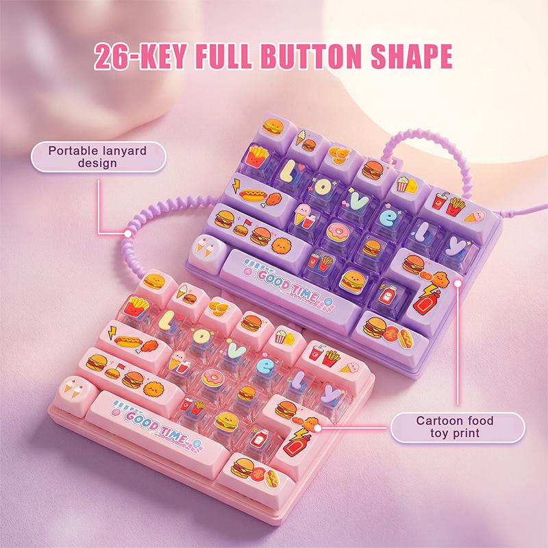 Purple Fidget Keyboard Toy Cute Animal Shape Stress Reduction Gadget for Home Office Daily Use