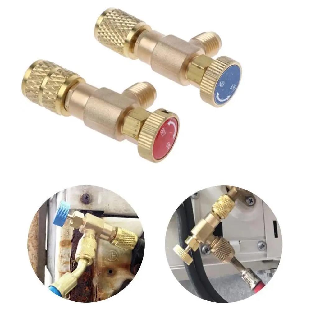 Flytende sikkerhetsventil R410A R22 Klimakjølemiddel 1/4" sikkerhetsadapter Reparasjon av klimaanlegg og fluor