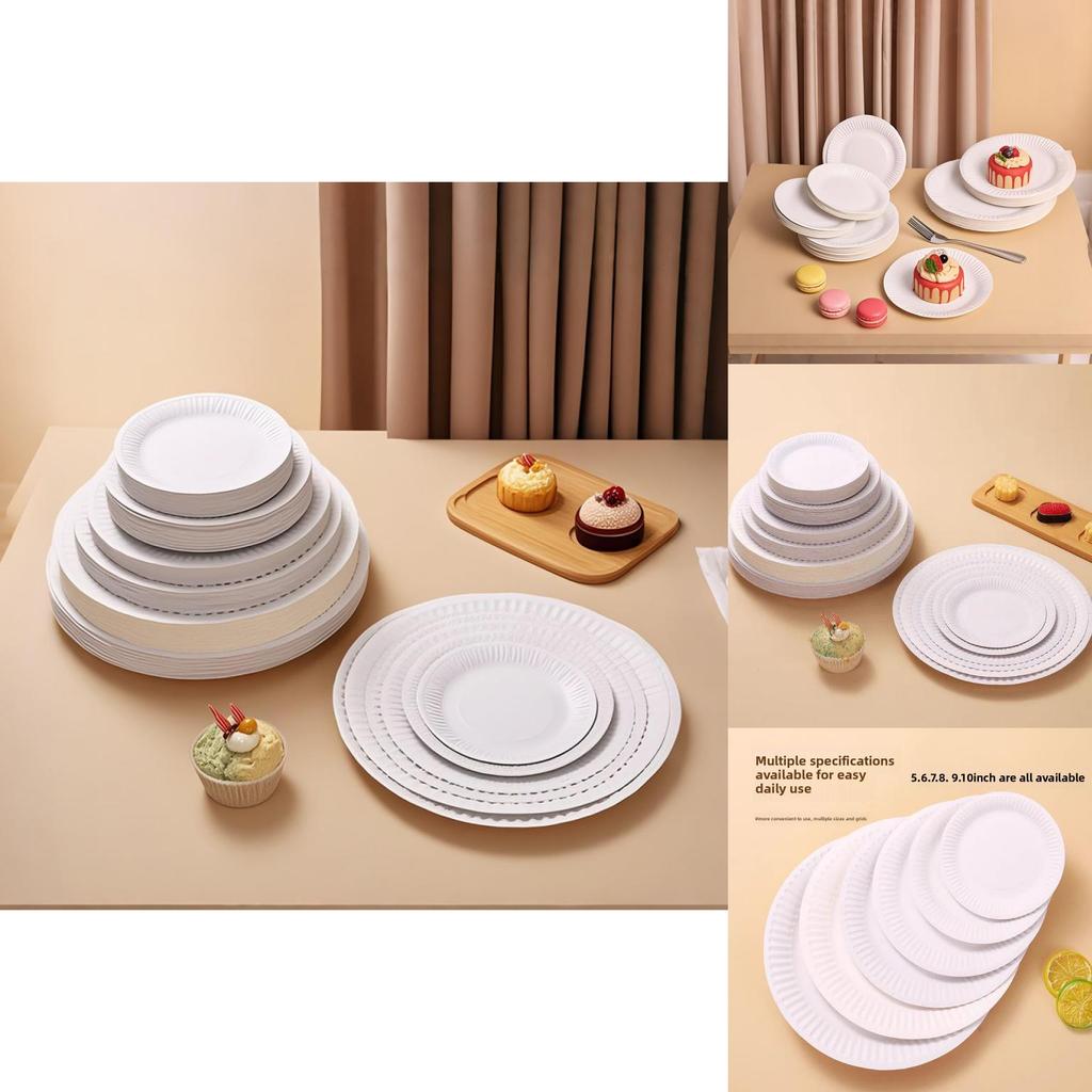 Disposable Paper Plate Set For Kid Diy Craft Art Activities With Round Shape For Classroom Use