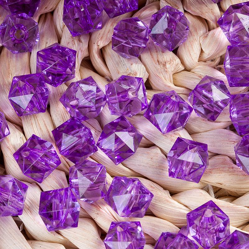 8-12mm Transparent Acrylic Square Loose Beads for DIY Beading Crafts