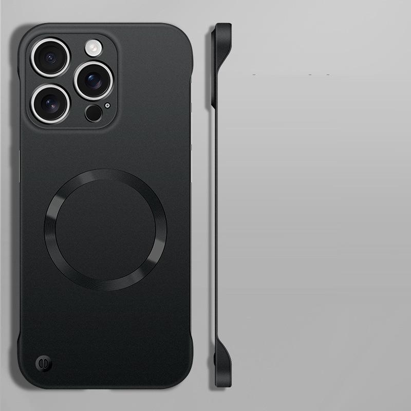 

Магнитный безрамочный чехол для iPhone 16 Pro Max, чехол для Magsafe Magsafe, безрамочный матовый чехол для Apple 14 13 12 Pro Max 15 Pro 16 Plus, чехол For iPhone 16 Pro Max чёрный