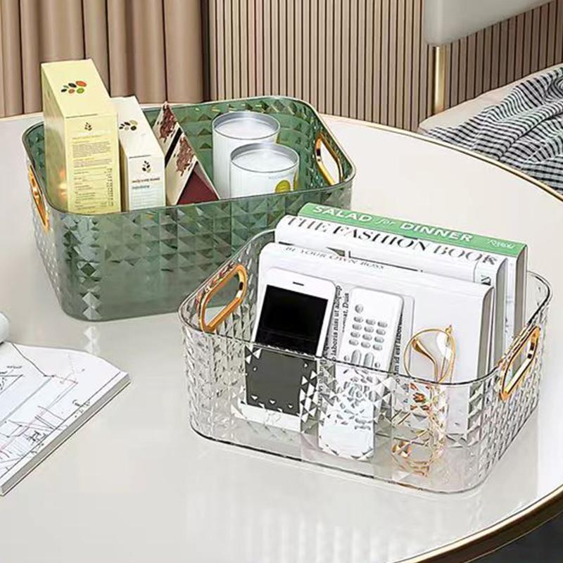 Transparent Storage Box Cosmetic Box Storage Container Plastic Storage Box Clear Drawer With Handle Stackable