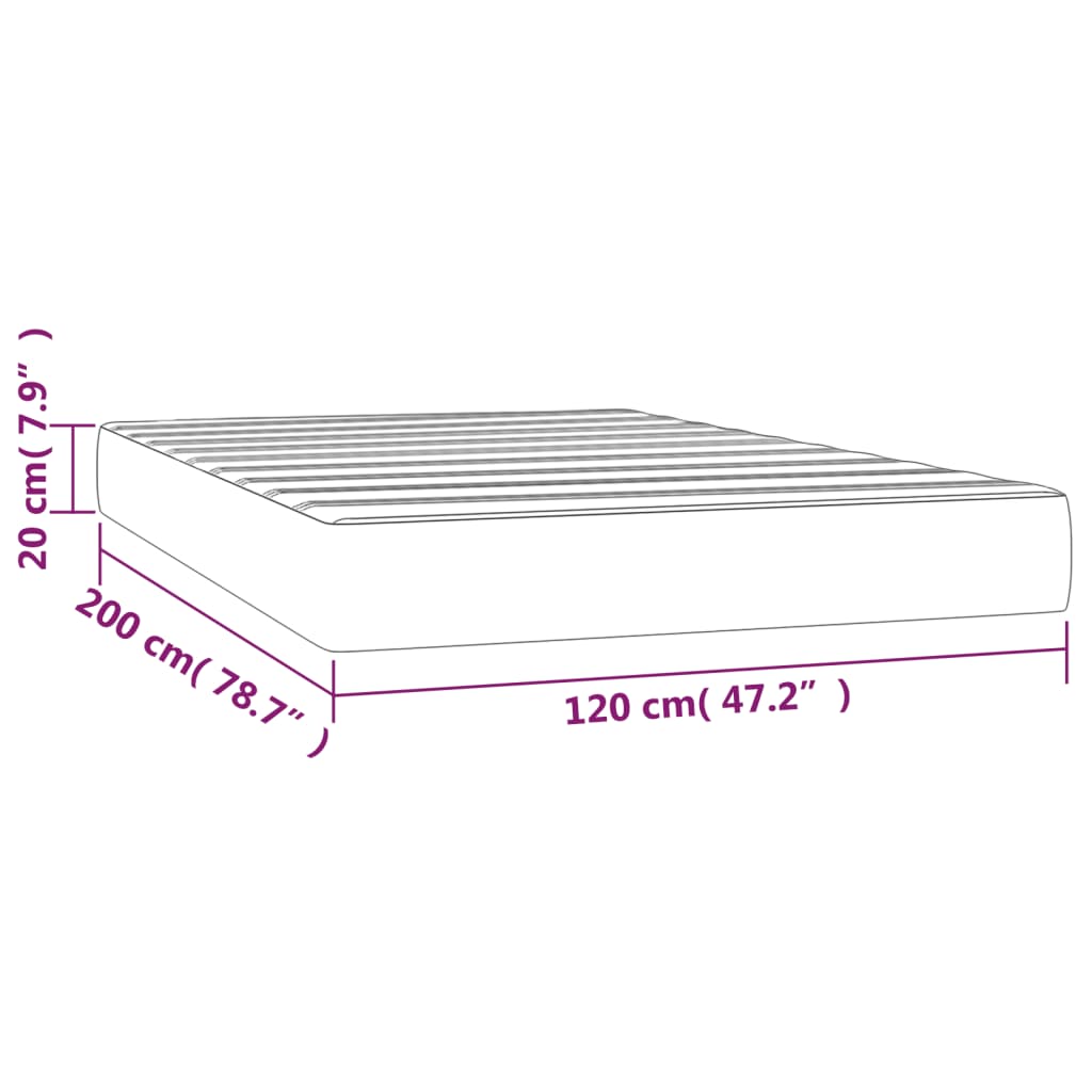 Vidaxl Materac Kieszeniowy, Biały, 120X200X20 Cm, Sztuczna Skóra