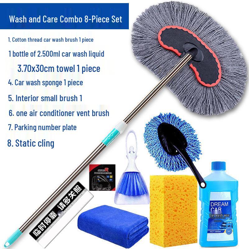 Telescopic Car Wash Mop with Long Handle - Car Cleaning Brush