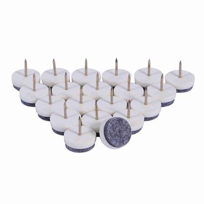20x Möbel Tisch Stuhl Bein Boden Filz Pad Skid Glide Slide DIY Nagel Protector Weiß 24mm