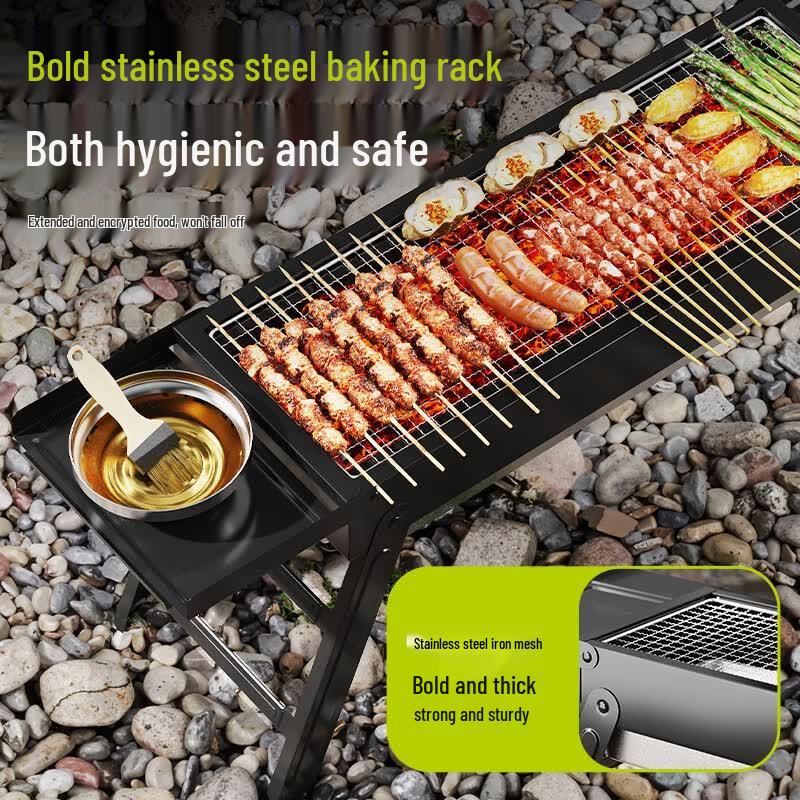 Huangchi Portable Stainless Steel Charcoal BBQ Grill with Storage