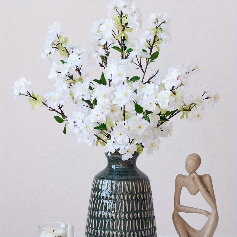 Artificial Cherry Blossom Branches Pink Faux Cherry Flowers Peach Branches Silk Tall Stems for Home Living Room Dining Table Decoration