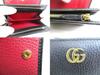 Authentic GUCCI Double G Black Red Leather Bifold Wallet Compact Wallet #b089  Open box