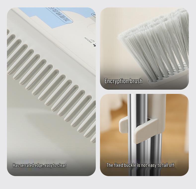 Dustpan and Broom Set with Durable Dense Bristles - Efficient Household Cleanup Tool