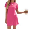 Women's Coverups Short Sleeve T-Shirt Dress Casual Side Slit Loose Fit Knee Length Beach Dress