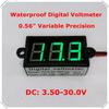 1X Automotive Three 0.56 LED Digital Tube Micro 0.56"Digital Voltmeter Green LED