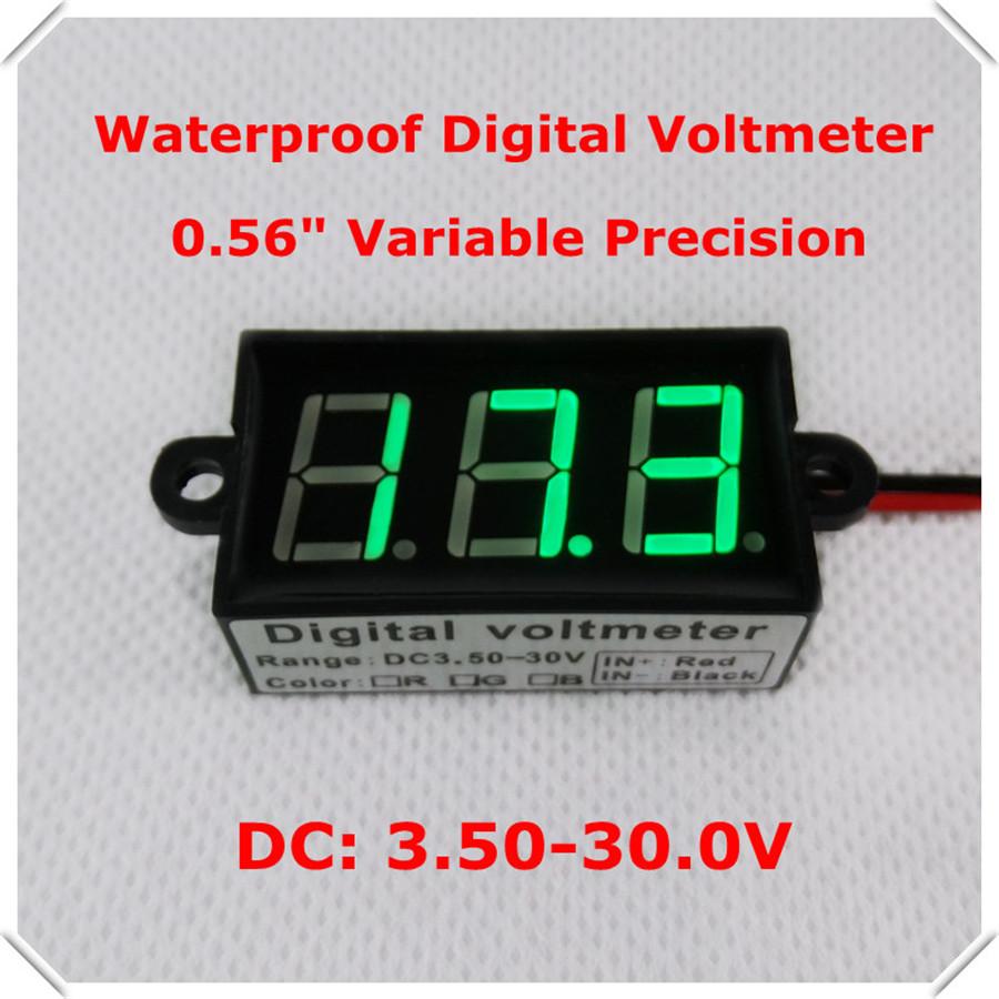 

Micro 0.56 Digital Voltmeter DC3.50-30.0V Vehicles Motor car Waterproof Voltage Panel Meter LED Display Color Green Car Motorcycle Vehicle Automotive