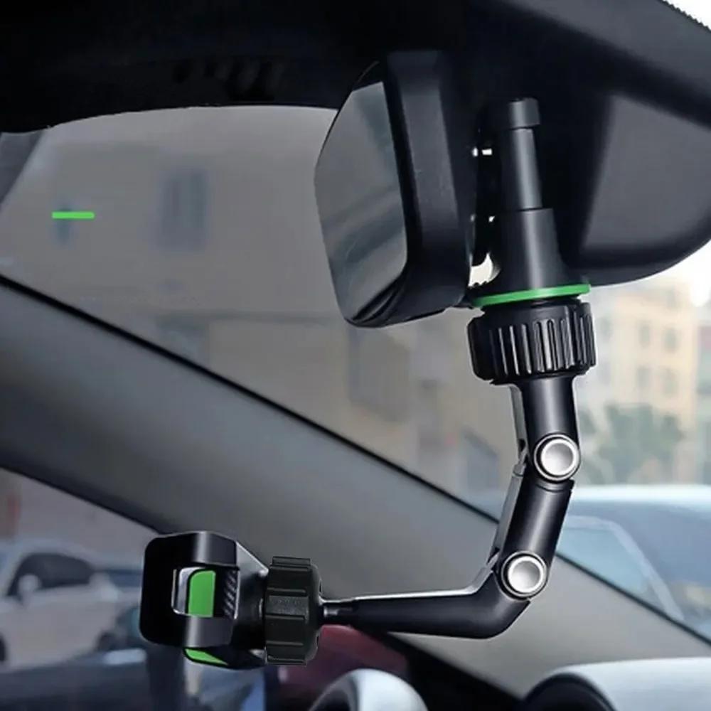 360° Rotatable Retractable Car Rearview Mirror Phone Holder Multifunctional Rear View Mirror Mount Universal For All Cars