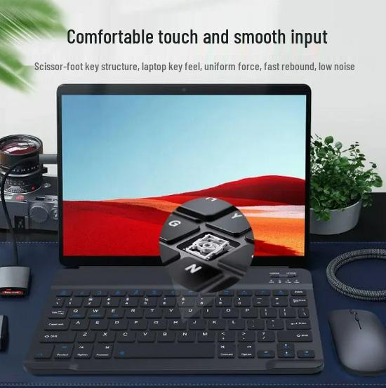 Ergonomic 10-inch 2024 Portable Bluetooth Keyboard & Mouse