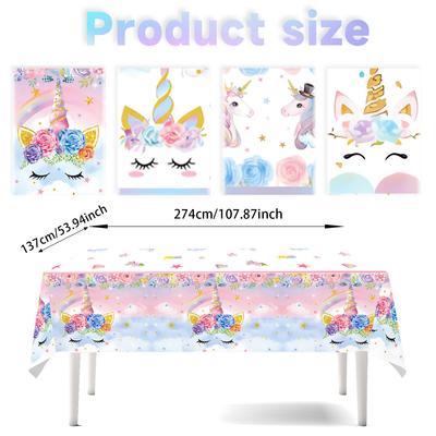 Unicorn Theme Tablecloth Party Supplies Birthday Decoration Tablecloth Disposable Pe Tablecloth Unicorn Tablecloth