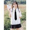 Women's White Short-Sleeve Bow Blouse - Sweet Chic JK Uniform Style