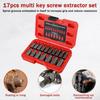 17Pcs Screw Extractor Set Hex Head Easy Out Bolt Extractor Set Portable Damaged Bolt Nut Remover Tool for Broken Bolts Studs