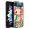 Cute Axolotl Kawaii Black Phone Case For Samsung ZFlip7 ZFlip6 ZFlip5 ZFlip4 ZFlip3 5G Hard Protective Galaxy Z Flip 3 4 5 6 7