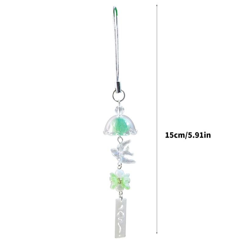 Handmade Beaded Bird Wind Chime Phone Chain Phone Embellishment Bag Decoration and Fashion Accessory for Bag and Phone