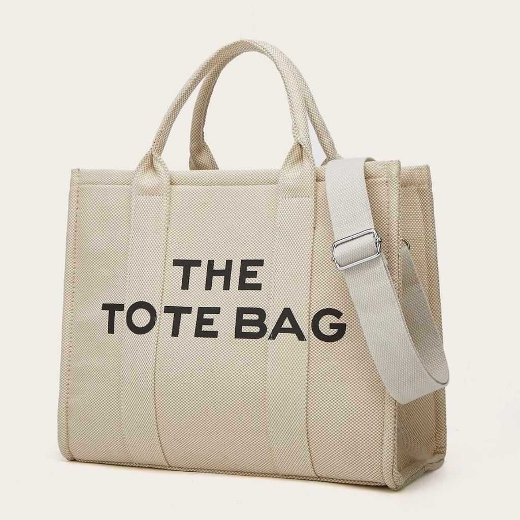 Borsa da donna in tela nuova semplice autunno e inverno, borsa tote alla moda portatile, borsa a spalla di grande capacità per pendolari, borsa per computer