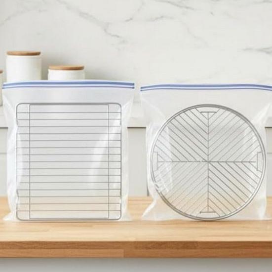 Oven Rack Cleaning Bags Transparent PE Reusable Leak-Proof Hands-Free Deep Cleaning Oven Racks Grease Remover Bag