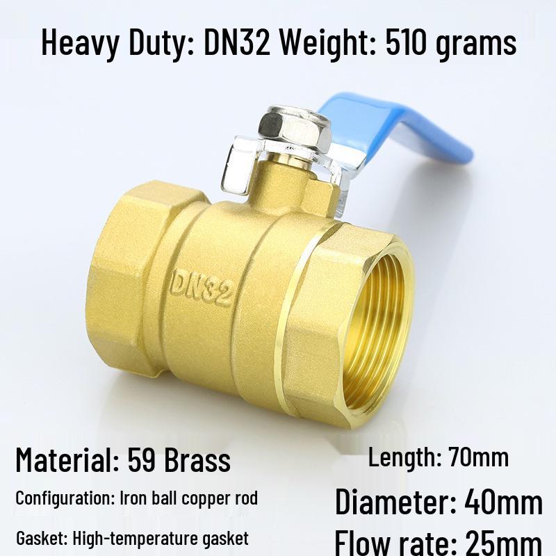 4-Point DN15 & 6-Point DN20 All-Copper Ball Valve, High-Temp Resistant, 1-Inch & 2-Inch, for Tap Water.