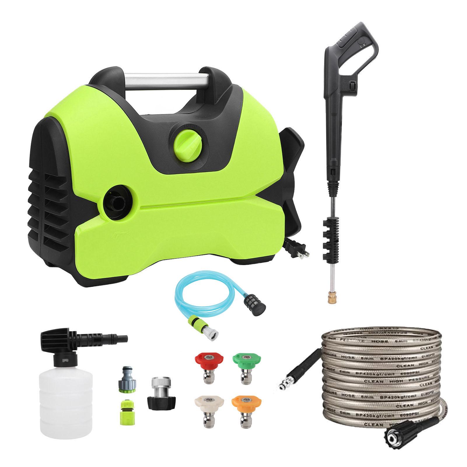

2000PSI 1.2GPM Electric High Pressure Washer with 32FT Outlet Pipe Foam Cannon Nozzle High Pressure Cleaning Machine