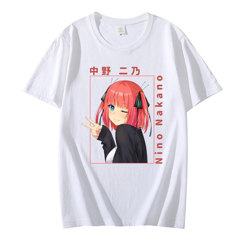 Hot Anime Nino Nakano T Shirt The Quintessential Quintuplets Men_Women Fashion T-shirt Graphic Hip Hop Top Tees Kawaii Clothing 4XL