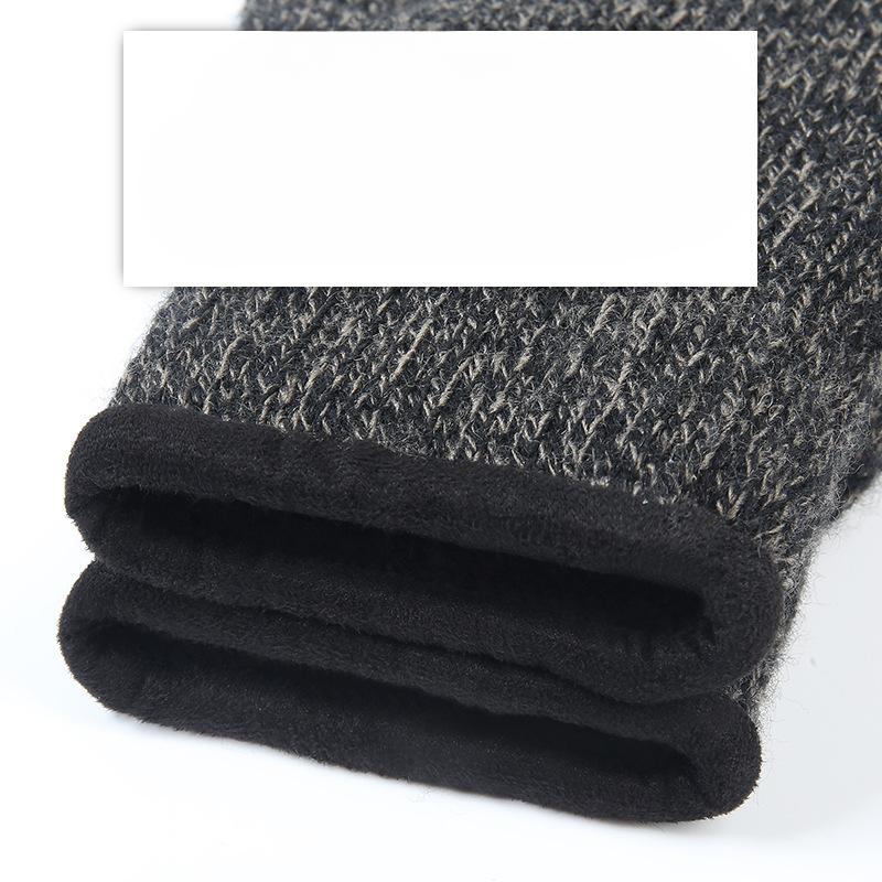 Adult Touch Screen Gloves for Men In Autumn and Winter Cold Protection and Warmth Thickened Wool Knitted Gloves Touch Control