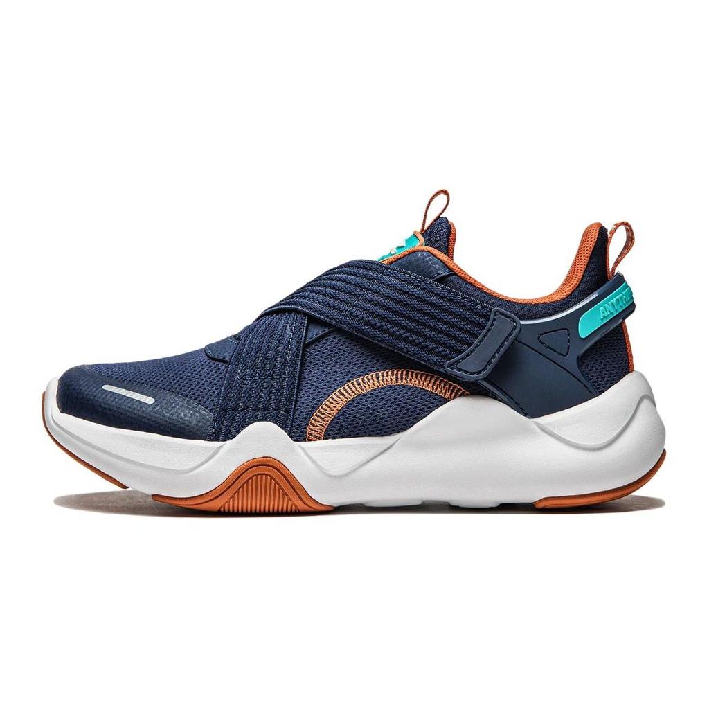 Li Ning Comfortable Shock Absorbing Durable Low Top Kids Casual Shoes Kids Casual Shoes Blue Orange YKCU128-5