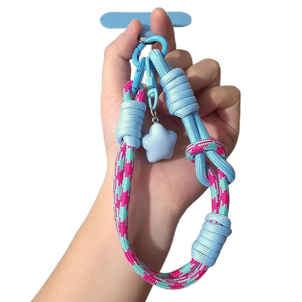 Star Keychain Mobile Phone Lanyard Detachable Mobile Phone Charm Woven Phone Strap  Lanyard Patch