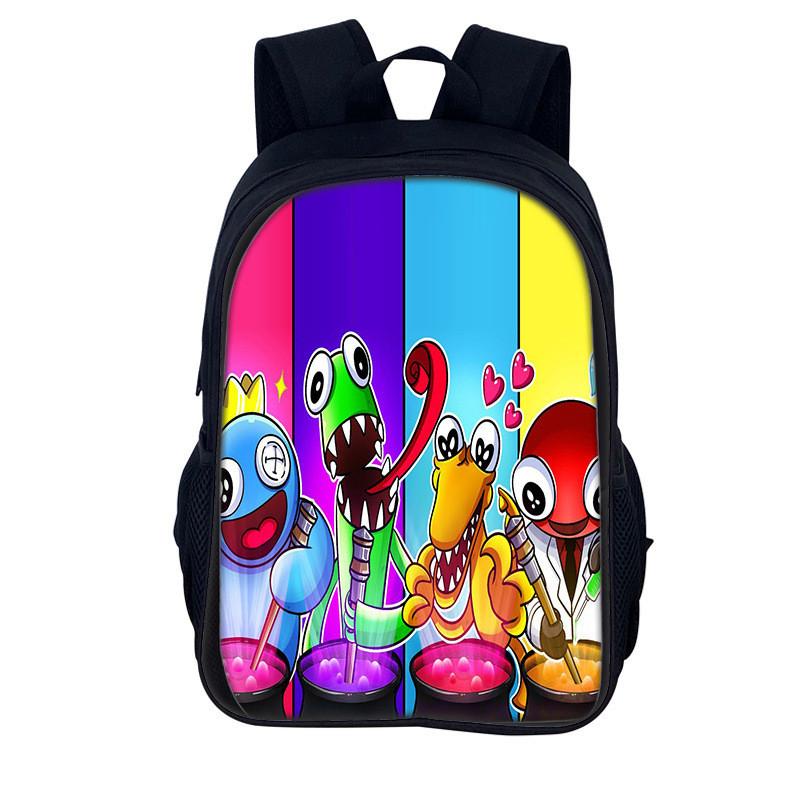 Rainbow Friends Kids Backpack With Polyester Material And Spacious Design For School And Daily Use